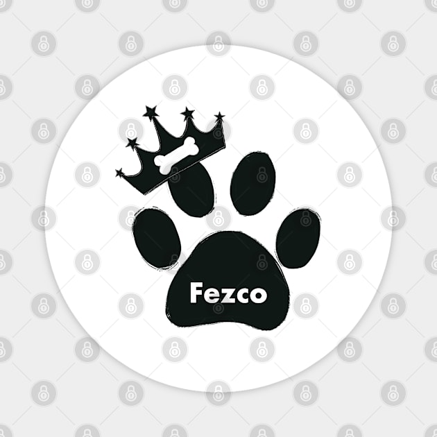 Fezco name made of hand drawn paw prints Magnet by GULSENGUNEL